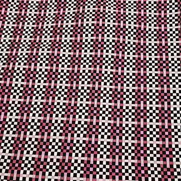 Ann Taylor Plaid Mini Skirt Pink Black White Size 4P - Picture 2 of 6